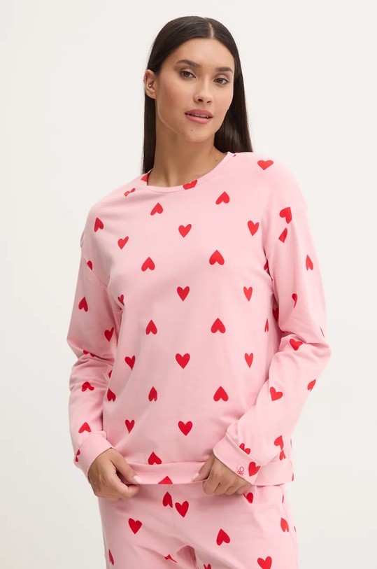Παντελόνι πιτζάμας United Colors of Benetton ροζ 39R73F03M