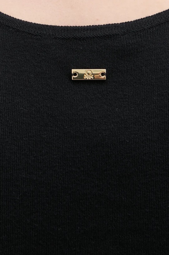 United Colors of Benetton top din bumbac 10943H00B negru