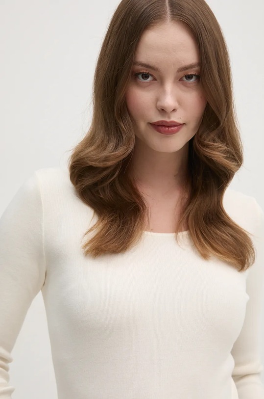 United Colors of Benetton sweter bawełniany beżowy 10943M01S