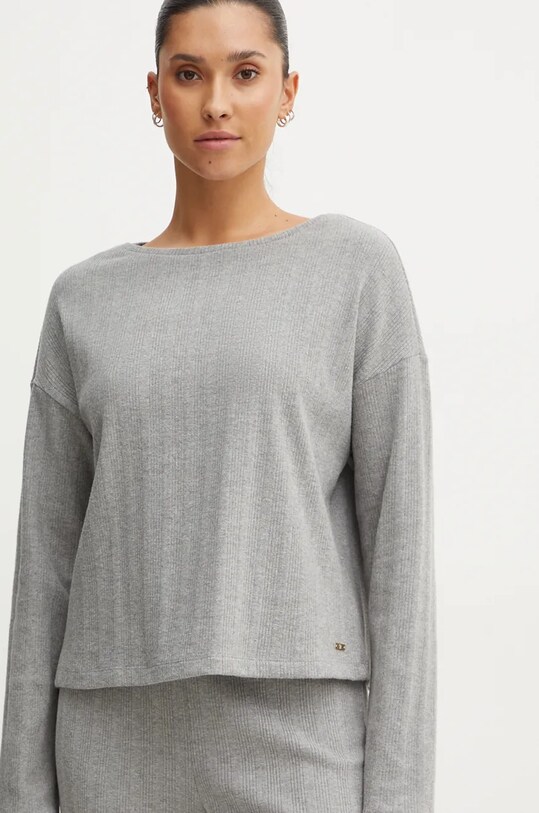 Піжамний лонгслів United Colors of Benetton трикотаж сірий 3MUD3M06B