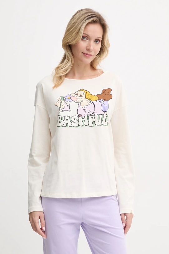 Odzież United Colors of Benetton piżama bawełniana x DISNEY 3VD03P03E beżowy