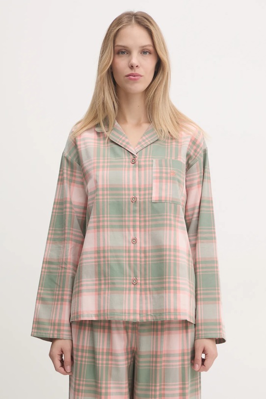 United Colors of Benetton piżama bawełniana 4YMS3P00N zielony AW24