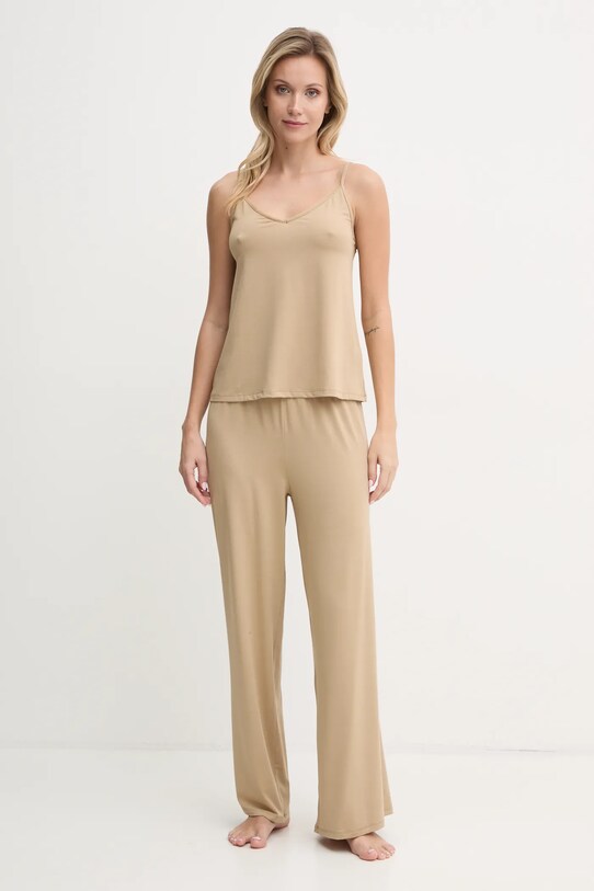 United Colors of Benetton spodnie piżamowe 3NYW3F03Z beżowy AW24