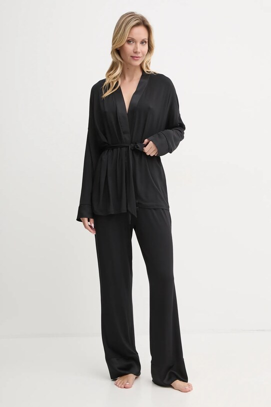 United Colors of Benetton szlafrok 3ZEW3M06Q czarny AW24