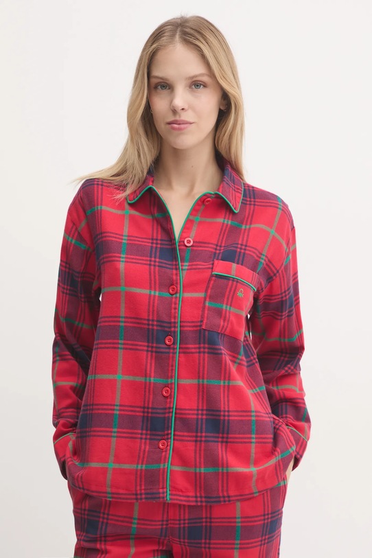 Хлопковая пижама United Colors of Benetton 43UL3P00O красный AW24