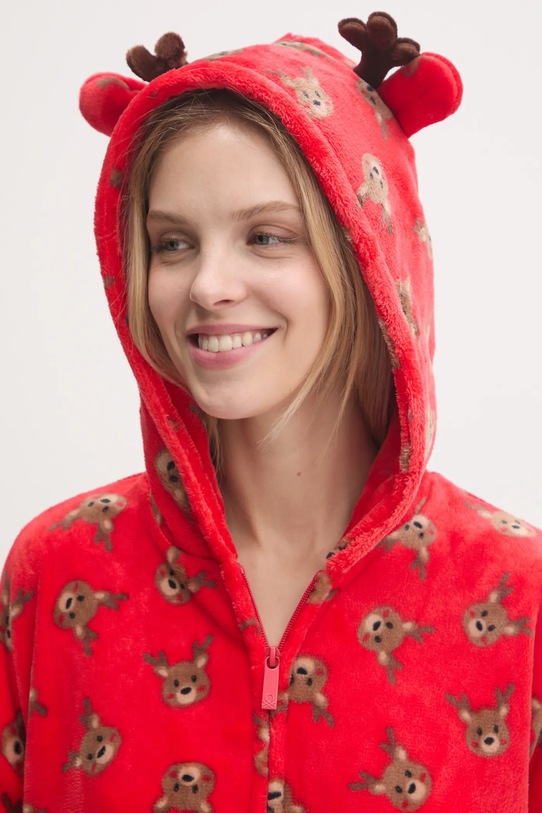 United Colors of Benetton szlafrok czerwony 6FK81800P