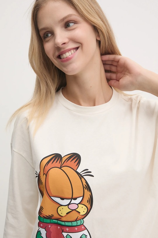 Pamučna pidžama United Colors of Benetton x GARFIELD 37MW3P03I bež