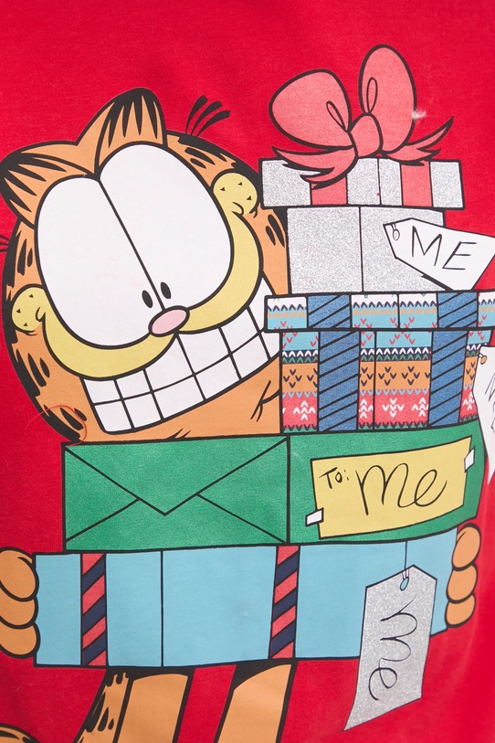 Majica dugih rukava za spavanje United Colors of Benetton x GARFIELD 3DKE3M06L crvena