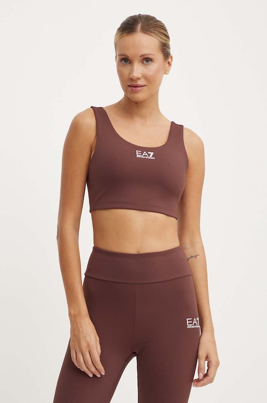 Sportovní podprsenka EA7 Emporio Armani hnědá TJKLZ.6DTH58.1755