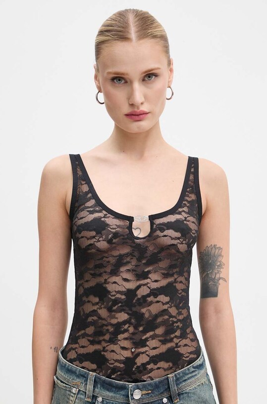 Боді Diesel UFBY-D-OVAL-LACE-BODYSUIT A15370.0DRAK чорний