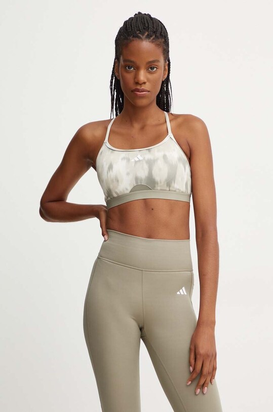 Sportovní podprsenka adidas Performance Aeroreact zelená IS6736