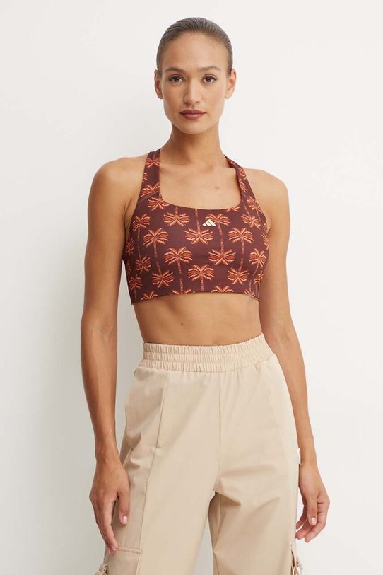 Спортивний бюстгальтер adidas Performance x FARM Rio коричневий JE4031
