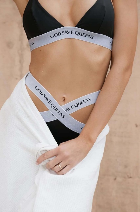 Купальні стринги GOD SAVE QUEENS CARRARA BOTTOM HIGH-WAISTED чорний GSQ.68.222