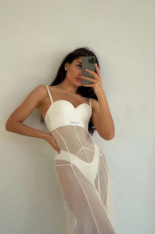 GOD SAVE QUEENS melltartó SECOND SKIN BUSTIER GSQ.135.113 fehér
