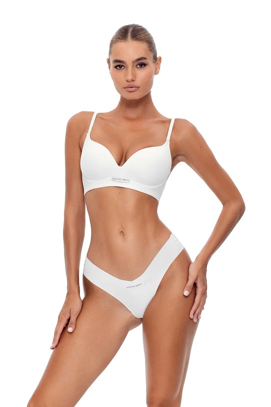 Brazílske nohavičky GOD SAVE QUEENS SECOND SKIN PANTY CHEEKY biela GSQ.135.121