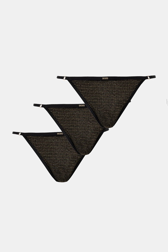 BOSS stringi 3-pack dzianina czarny 50527234