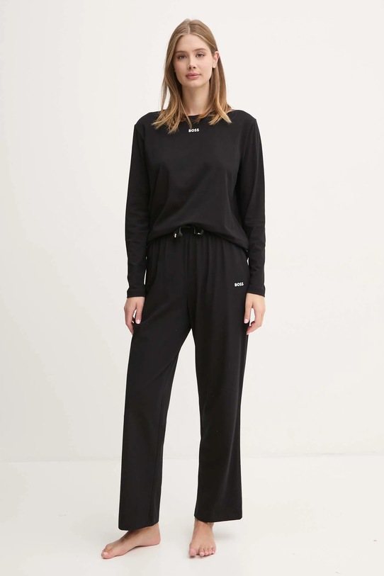 BOSS piżama dzianina czarny 50527206