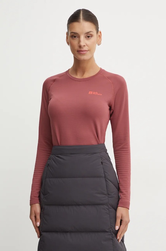 Функціональний лонгслів Jack Wolfskin Infinite Warm Planet friendly бордо A60319
