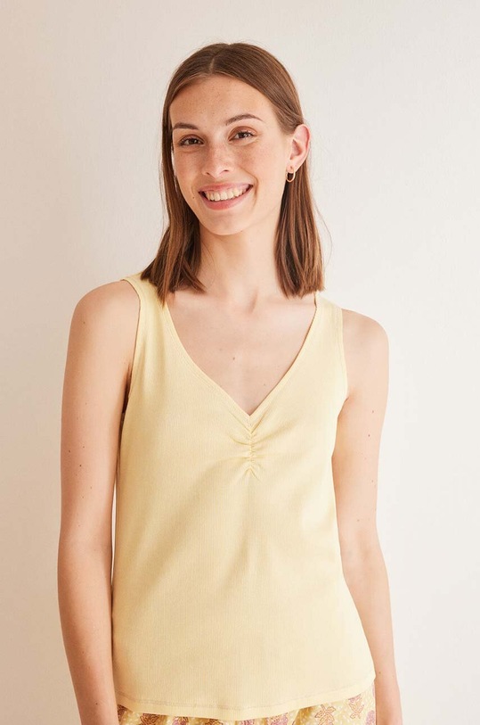 women'secret piżama bawełniana DAILY BOHO 3598045 żółty AW24