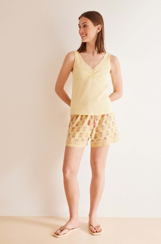 women'secret piżama bawełniana DAILY BOHO 3598045 żółty