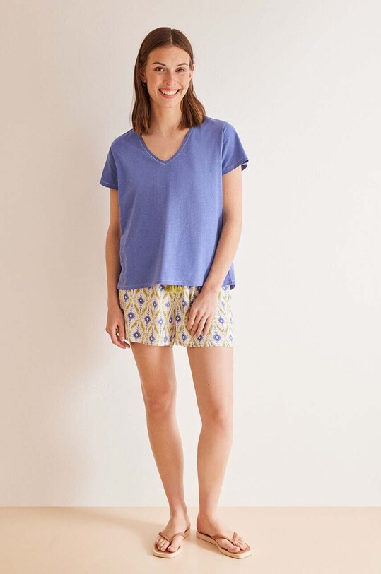 Бавовняна піжамна футболка women'secret MIX AND MATCH CALA блакитний 3278389