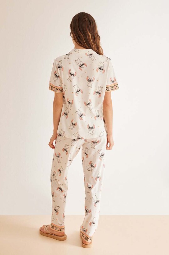 women'secret piżama bawełniana Lilo and Stich 3138527 beżowy