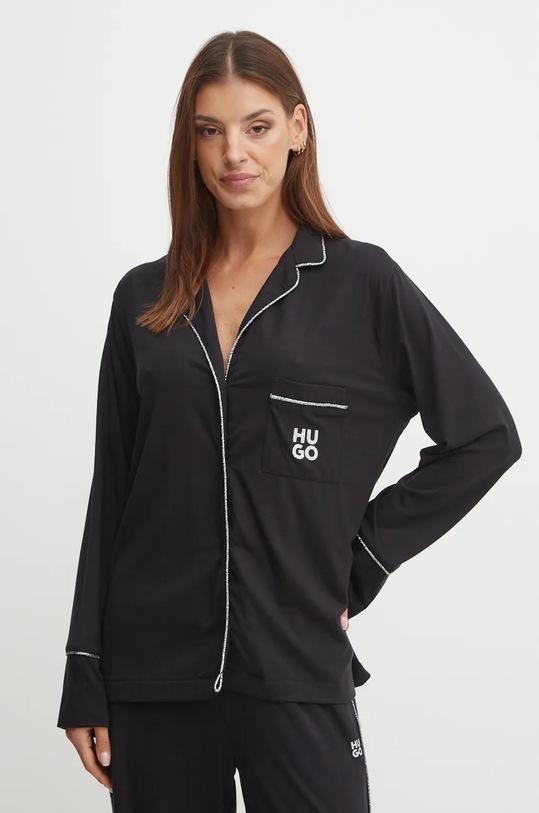 Gornji dio pidžame na zakopčavanje HUGO print crna 50523791