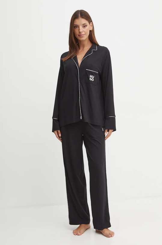 Gornji dio pidžame na zakopčavanje HUGO 50523791 crna AW24