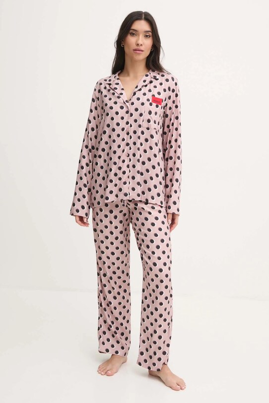 HUGO pantaloni de pijama 50529976 roz AW24