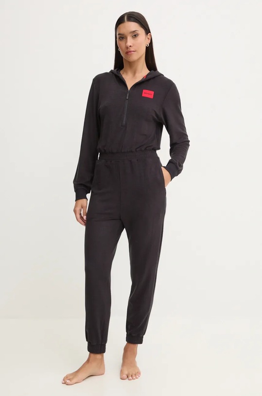 Pyžamový overal HUGO nášivka černá 50523415