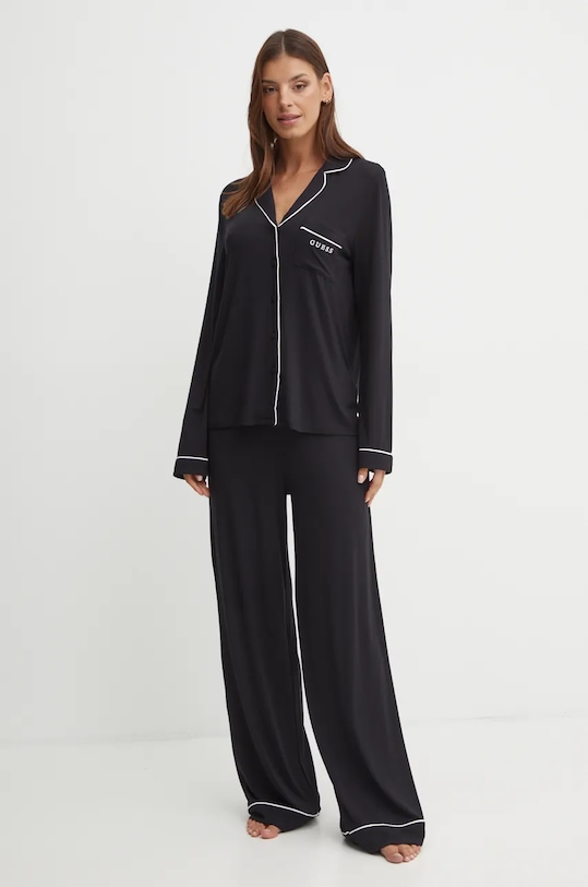 Pyžamo Guess CARLYN pletenina čierna O4BX07.KCIN2
