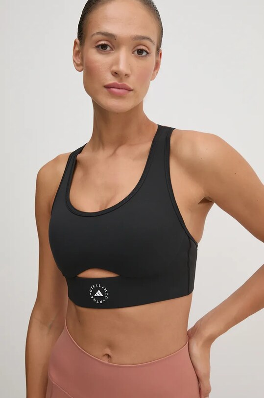 adidas by Stella McCartney biustonosz sportowy TrueStrenght bez fiszbinów czarny IW6373