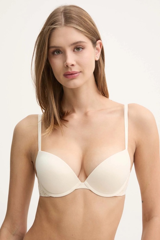 Podprsenka Calvin Klein Underwear jemně vyztužené béžová 000QF7578E
