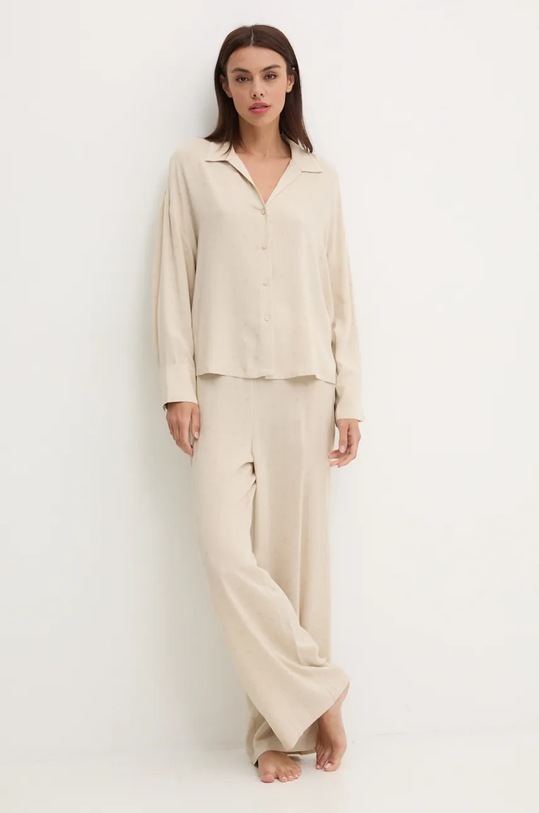 Pyžamo Calvin Klein Underwear sada béžová 000QS7426E