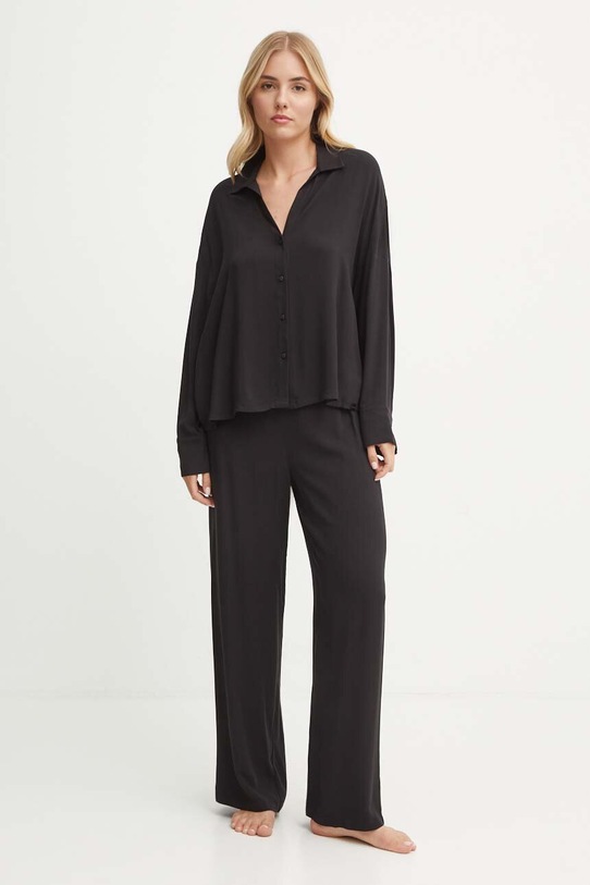Pyžamová košile Calvin Klein Underwear 000QS7256E černá AW24