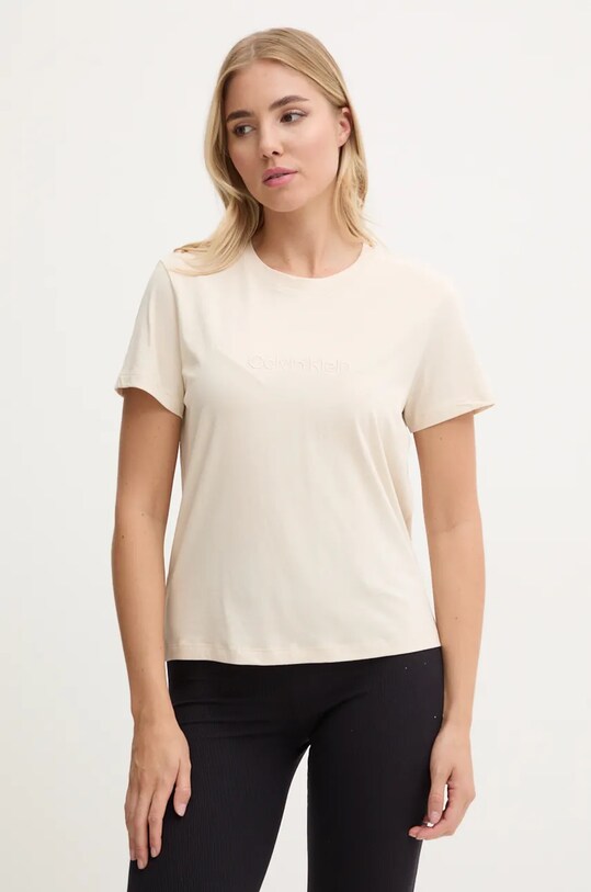 Бавовняна футболка лаунж Calvin Klein Underwear 000QS7328E бежевий AA00