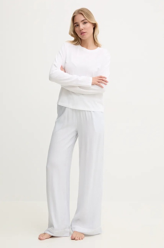Calvin Klein Underwear longsleeve bawełniany lounge 000QS7332E biały AW24