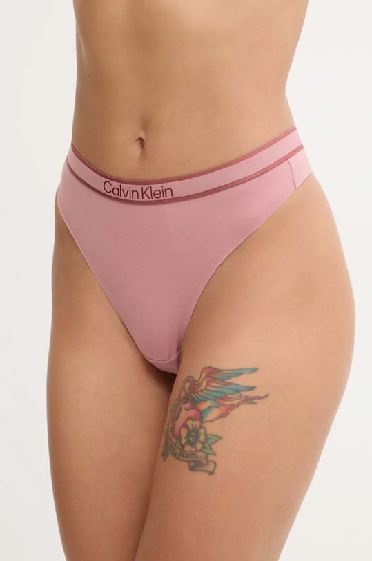 Calvin Klein Underwear stringi dzianina pomarańczowy 000QF7954E