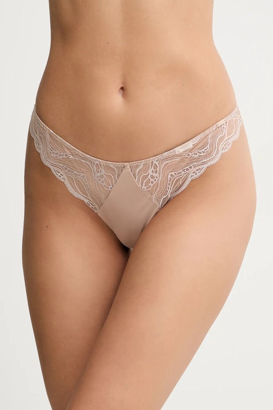 Στρινγκ Calvin Klein Underwear μπεζ 000QF8093E