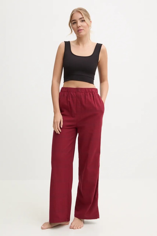 Calvin Klein Underwear pantaloni de bumbac 000QS7246E burgundia AW24