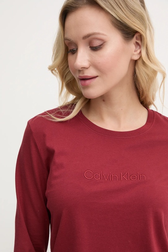 Calvin Klein Underwear piżama bawełniana 000QS7422E bordowy
