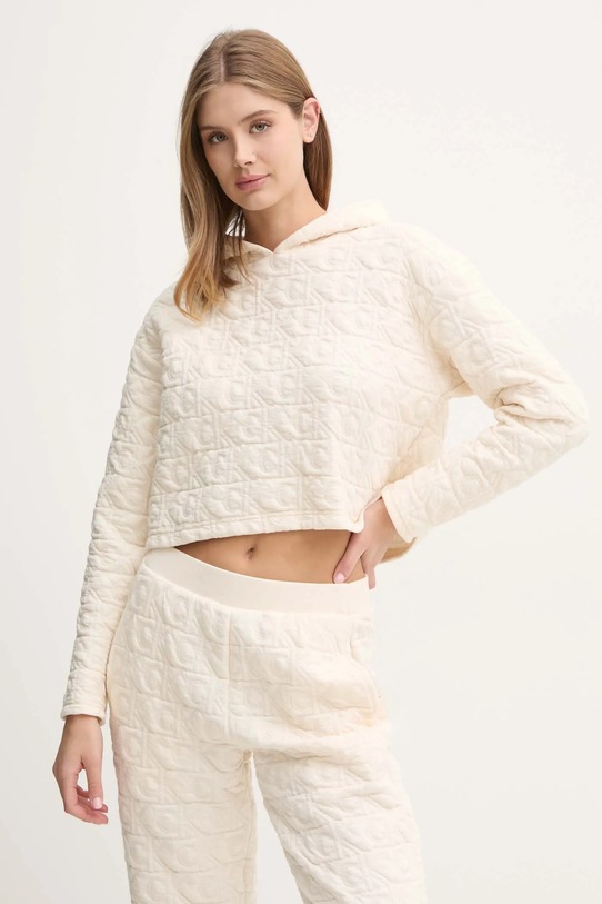 Mikina Calvin Klein Underwear s kapucí béžová 000QS7267E