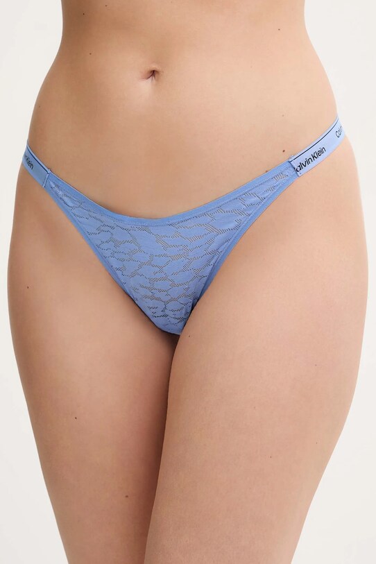 Calvin Klein Underwear stringi dzianina niebieski 000QD5154E