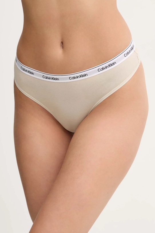 Calvin Klein Underwear brazyliany drobny wzór beżowy 000QD5246E