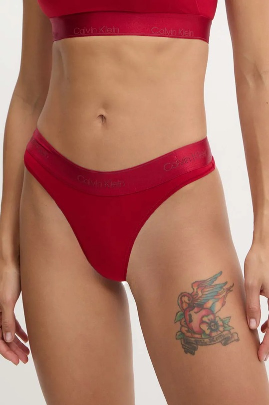 Calvin Klein Underwear stringi dzianina czerwony 000QF7997E