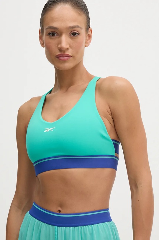 Reebok biustonosz sportowy Team turkusowy 100205710