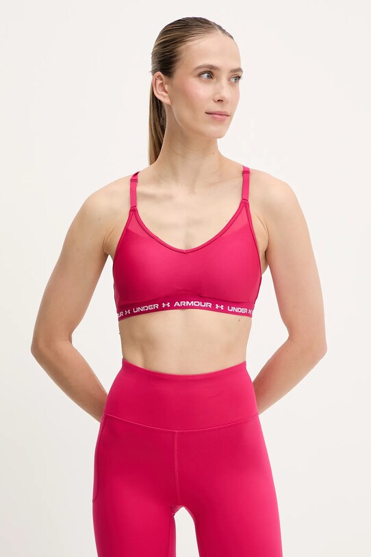 Sportovní podprsenka Under Armour Crossback jemně vyztužené růžová 1386424