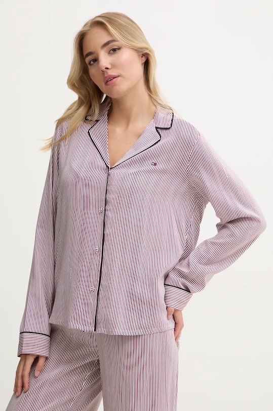 Pyžamová košile Tommy Hilfiger vrchní bílá UW0UW05635