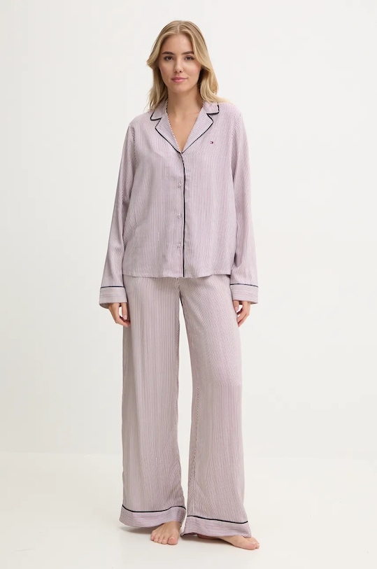 Pyžamová košile Tommy Hilfiger UW0UW05635 bílá AW24