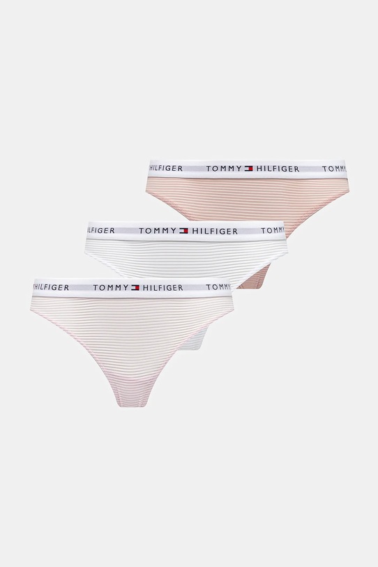 Στρινγκ Tommy Hilfiger 3-pack πλεκτό ύφασμα λευκό UW0UW05532